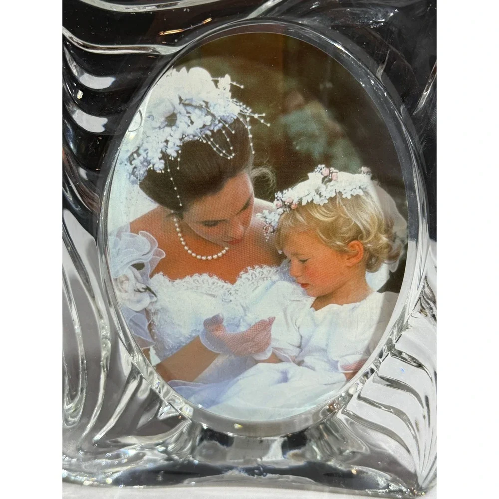 Mikasa Emotion Crystal Picture Frame WX242/575 Swirl Wave Glass Japan 4.5x6.5